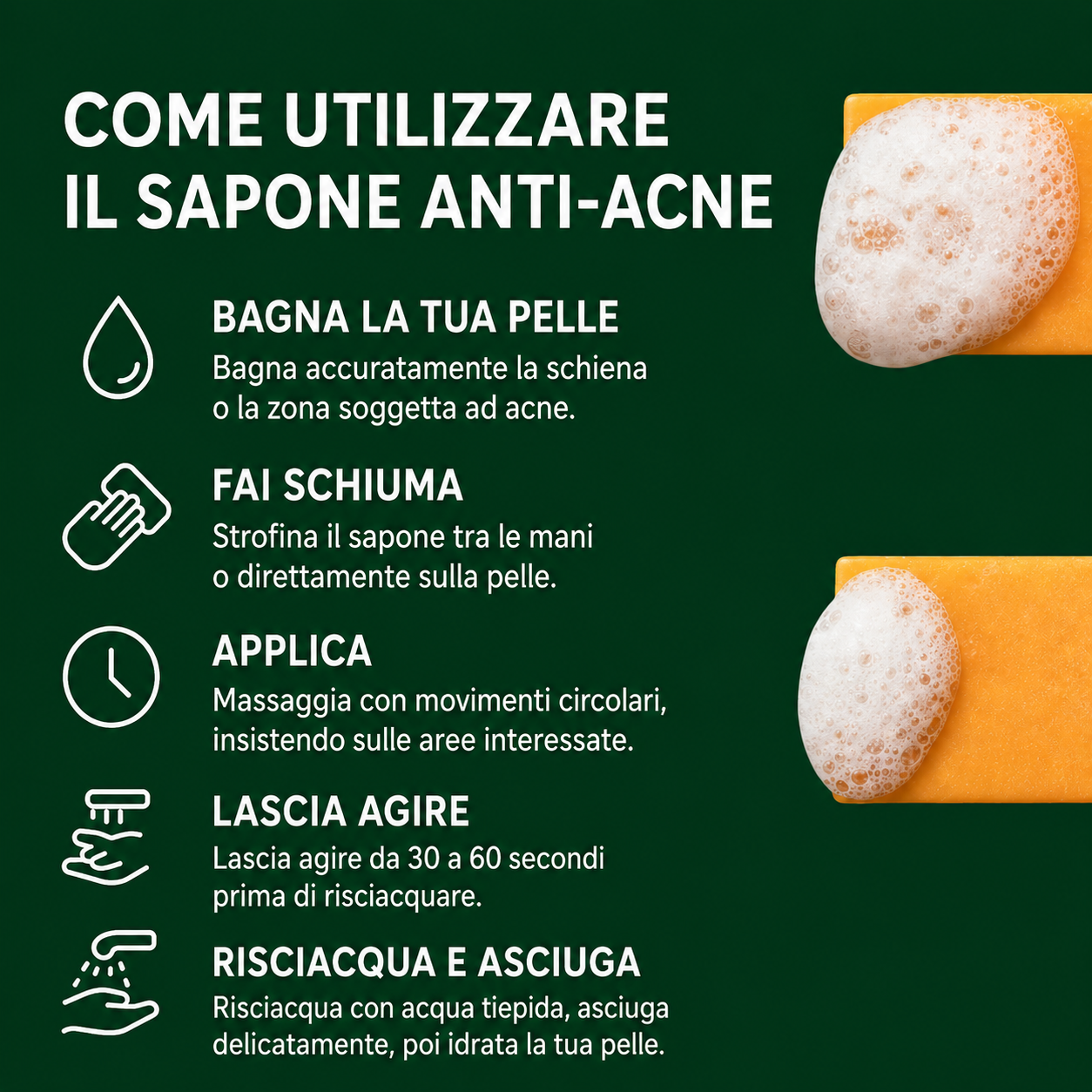 Sapone anti-acne Soleya - come si usa