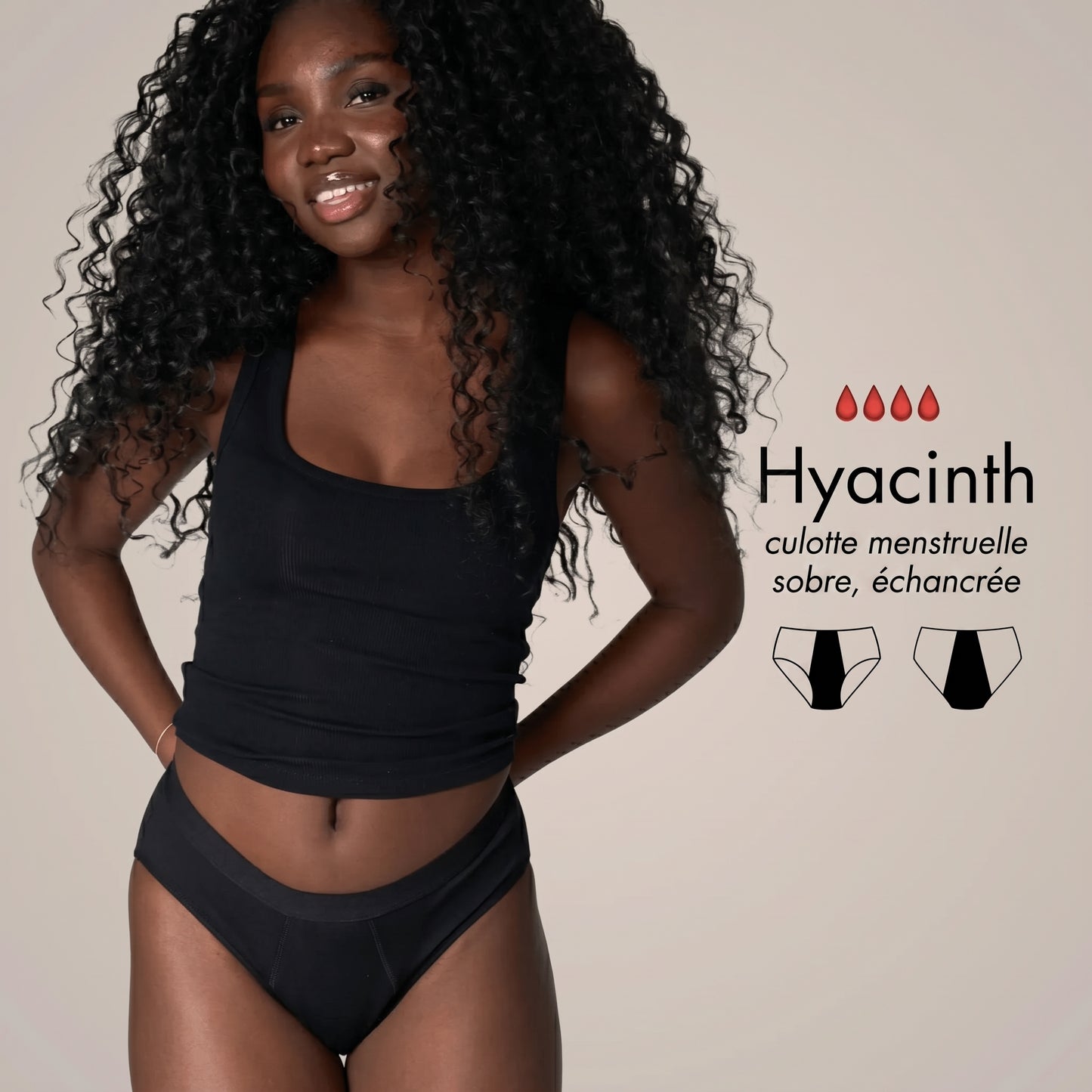 Hyacinth — Culotte Menstruelle Échancrée Taille Haute